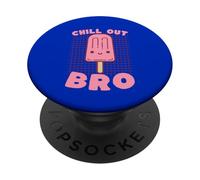 Chill Out Bro Cute Bunny Ice Pop Funny Graphic PopSockets Adhesive PopGrip