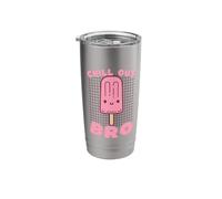 Chill Out Bro Cute Bunny Ice Pop Funny Graphic Stainless Steel Insulated Tumbler