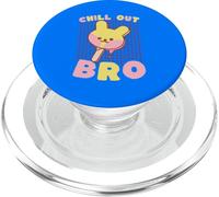 Chill Out Bro Kawaii Bunny Ice Pop Retro Grid PopSockets PopGrip for MagSafe