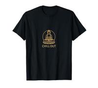 Chill Out Buddha - Minimal Zen Line Art Design T-Shirt