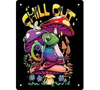 Chill Out Chameleon Mini Tin Sign