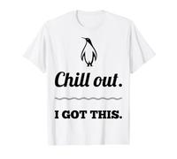 Chill Out, I Got This (Penguin) Value Graphic T-Shirt, Men, White, S