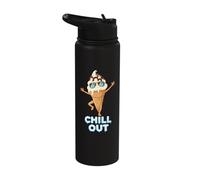 Chill Out Ice Cream Cone - Funny Summer Treat Pun Stainless Steel Insulated Water Bottle