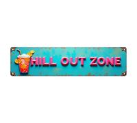 Chill Out Zone Cocktail Pattern Print Design Tin Sign Retro Metal Sign for Cafe Bar Pub Home Game Room Gym Club Wall Decoration Vintage Metal Poster 4x16 Inch
