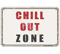 Chill Out Zone For Home,Room,Outdoor,Shop,Club,Bars,Cafes,Man Cave Metal Vintage Tin Sign Wall Decoration 12x8 inches