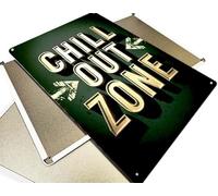 Chill Out Zone Metal Sign, Home Deco Man Cave Bar Chill Out Zone sign