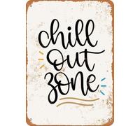 Chill Out Zone Tin Sign Metal Wall Art Iron Painting for Indoor Outdoor Home Decor Room Door Accessories Poster Gifts Cafes Bar Club Office Store Yard 12x8 Inch