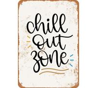 Chill Out Zone Tin Sign Metal Wall Art Iron Painting for Indoor Outdoor Home Decor Room Door Accessories Poster Gifts Cafes Bar Club Office Store Yard 12x8 Inch