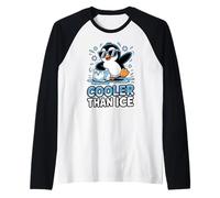 Chill Penguin and Snowflakes Cool Ice Raglan Baseball Tee