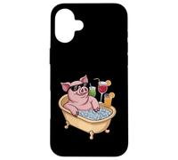 Chill Pig In Ice Bath With Tropical Cocktails Case for iPhone 16 Plus