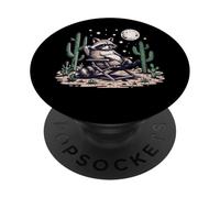 Chill Raccoon Desert Night Scene Relaxed Animal Art PopSockets Adhesive PopGrip