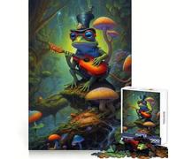 Chill Steampunk Frog Music Jigsaws 1000 Pieces for Teenagers Decompress Smooth Cut Fun Challenge Perfect Art (50x75cm)