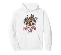 Chill The 4th Fourth Out German Shepherd 4th of July Dog Pullover Hoodie