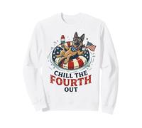 Chill The 4th Fourth Out German Shepherd 4th of July Dog Sweatshirt
