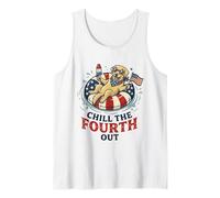 Chill The 4th Fourth Out Labrador Retriever 4th of July Tank Top