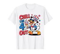 Chill The 4th Out Duck Patriotic US Flag 4th Of July T-Shirt