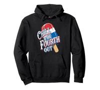 Chill the 4th Out Funny Rocket Pop design Pullover Hoodie