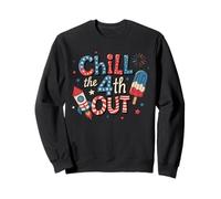 Chill the 4th Out Funny USA Rocket Popsicle Fireworks Retro Sweatshirt