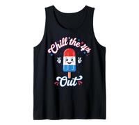 Chill the 4th Out Popsicle Cartoon Fourth of July Tank Top