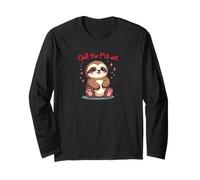 Chill The F-ck Out, Cute Sloth Swearing Funny Long Sleeve T-Shirt