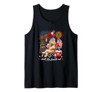 Chill The Fourth Out 4th of July US Flag Cockapoo Sunglasses Tank Top