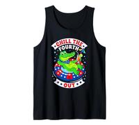 Chill The Fourth Out Alligator Pool Float USA Tank Top