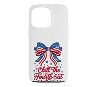 Chill The Fourth Out American Flag Coquette Bow Case for iPhone 13 Pro