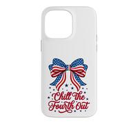 Chill The Fourth Out American Flag Coquette Bow Case for iPhone 14 Pro Max