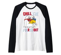 Chill The Fourth Out Bald Eagle Shutter Shades Raglan Baseball Tee