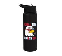 Chill The Fourth Out Bald Eagle Shutter Shades Stainless Steel Insulated Water Bottle