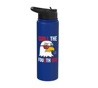 Chill The Fourth Out Bald Eagle Shutter Shades Stainless Steel Insulated Water Bottle
