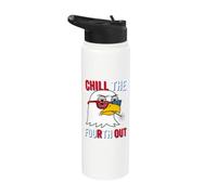 Chill The Fourth Out Bald Eagle Shutter Shades Stainless Steel Insulated Water Bottle