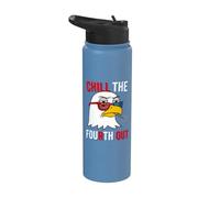 Chill The Fourth Out Bald Eagle Shutter Shades Stainless Steel Insulated Water Bottle
