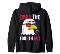 Chill The Fourth Out Bald Eagle Shutter Shades Zip Hoodie