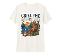 Chill The Fourth Out Bigfoot Campfire Lake Life Premium T-Shirt