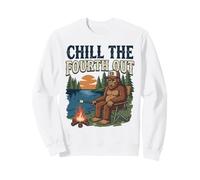Chill The Fourth Out Bigfoot Campfire Lake Life Sweatshirt
