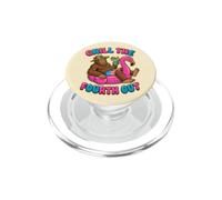 Chill The Fourth Out Bigfoot Flamingo Pool Float PopSockets PopGrip for MagSafe