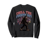 Chill The Fourth Out Bigfoot RV Camper Humor Sweatshirt