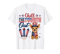 Chill The Fourth Out Chihuahua Dog American Flag 4th Of July T-Shirt