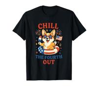 Chill the Fourth Out Cute Corgi Patriotic 4th Of July T-Shirt