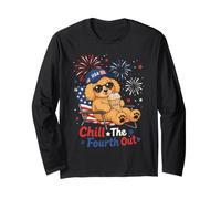 Chill The Fourth Out Doodle Shirt Long Sleeve T-Shirt