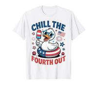 Chill The Fourth Out Duck 4th of July Graphic T-Shirt