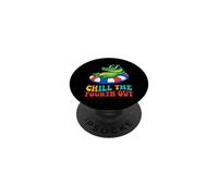 Chill The Fourth Out Funny Alligator Pool Vacation PopSockets Adhesive PopGrip