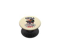 Chill The Fourth Out Funny BBQ Grill Hot Dog Summer PopSockets Adhesive PopGrip