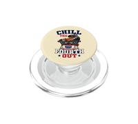 Chill The Fourth Out Funny BBQ Grill Hot Dog Summer PopSockets PopGrip for MagSafe
