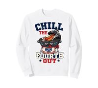 Chill The Fourth Out Funny BBQ Grill Hot Dog Summer Sweatshirt