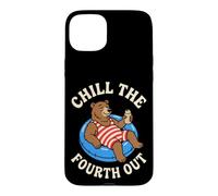 Chill The Fourth Out Funny Bear Pool Float Case for iPhone 15 Plus