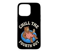 Chill The Fourth Out Funny Bear Pool Float Case for iPhone 15 Pro Max