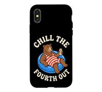 Chill The Fourth Out Funny Bear Pool Float Case for iPhone X/XS