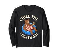 Chill The Fourth Out Funny Bear Pool Float Long Sleeve T-Shirt